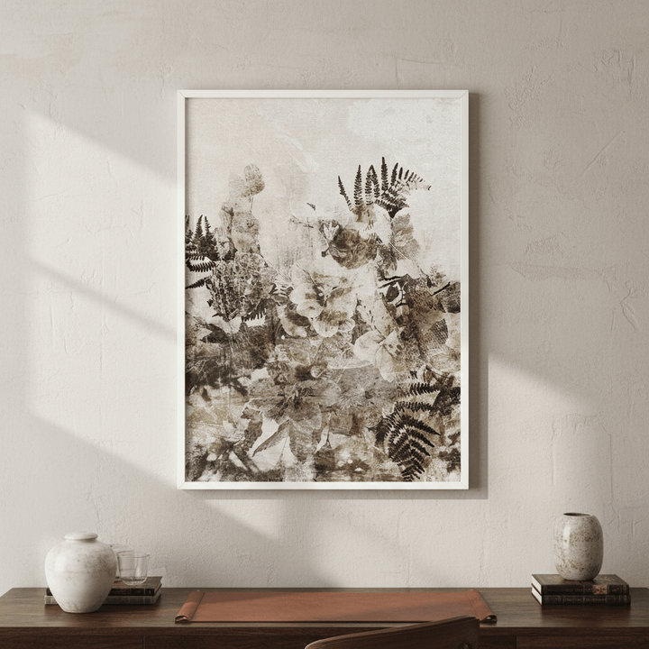 Beige Grunge Floral by Deer Muskeeter wall - art - picture - poster