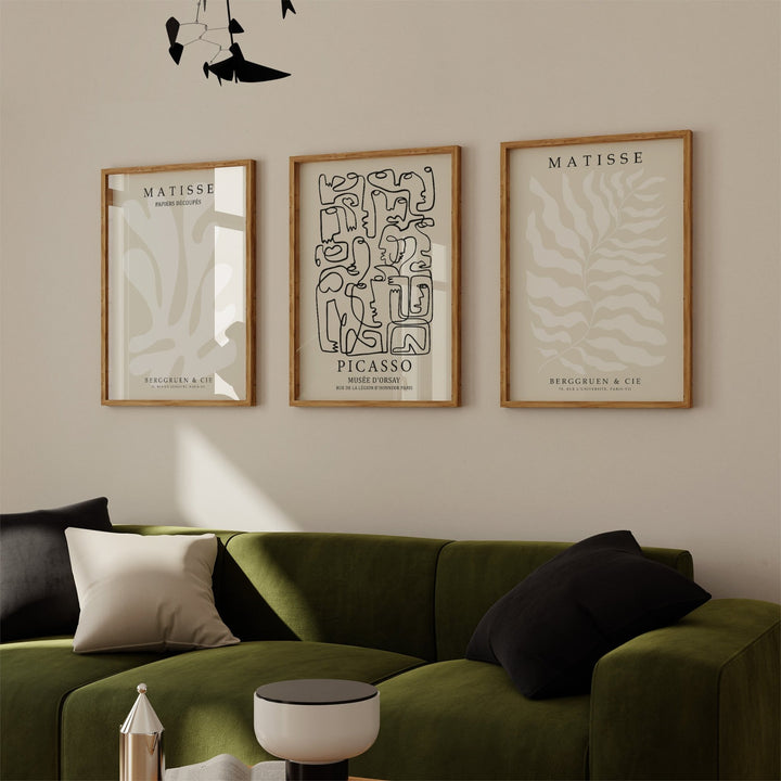 Beige Picasso & Matisse Trio Wall Prints - Set of 3 - Style My Wall