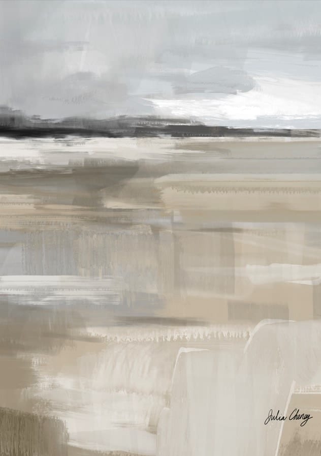 Beige Semi Abstract Landscape I By Julia Cheney