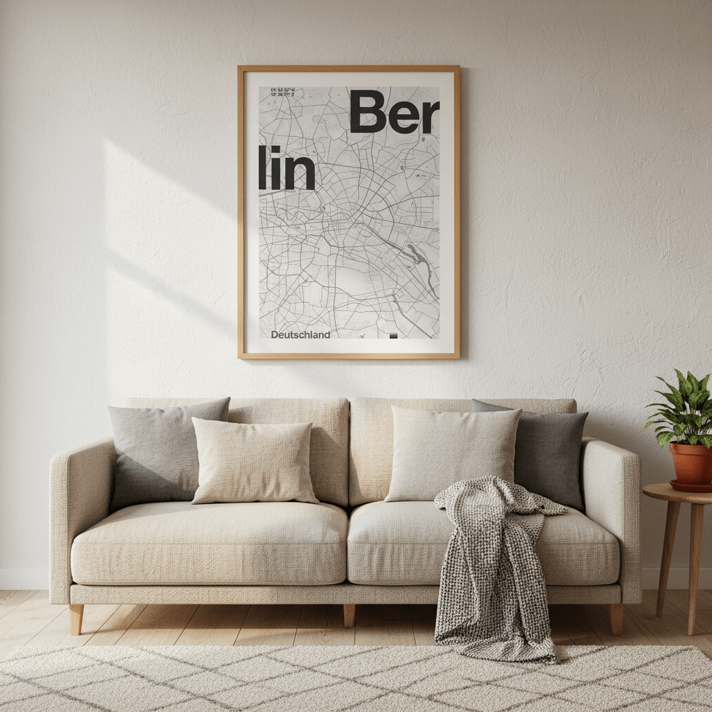 Berlin Minimalist Map by Florent Bodart wall - art - picture - poster