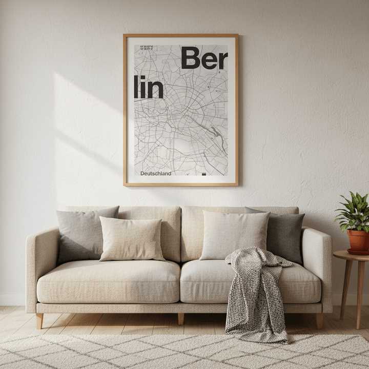 Berlin Minimalist Map by Florent Bodart wall - art - picture - poster