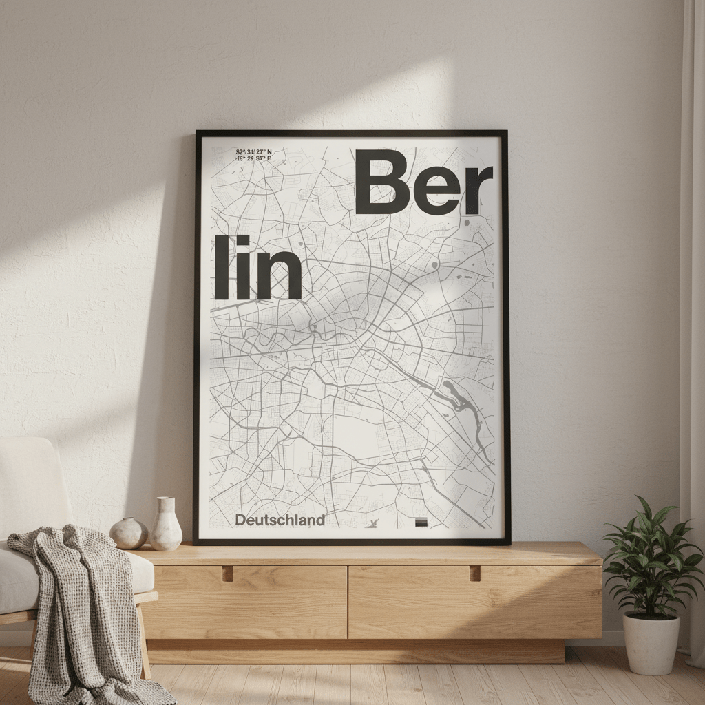 Berlin Minimalist Map by Florent Bodart wall - art - picture - poster
