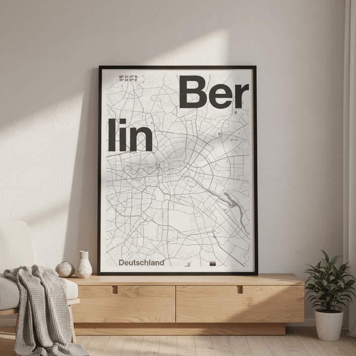 Berlin Minimalist Map by Florent Bodart wall - art - picture - poster