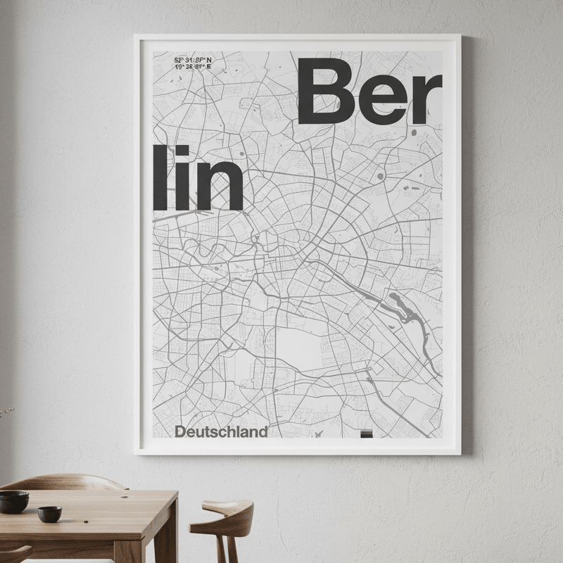 Berlin Minimalist Map by Florent Bodart wall - art - picture - poster