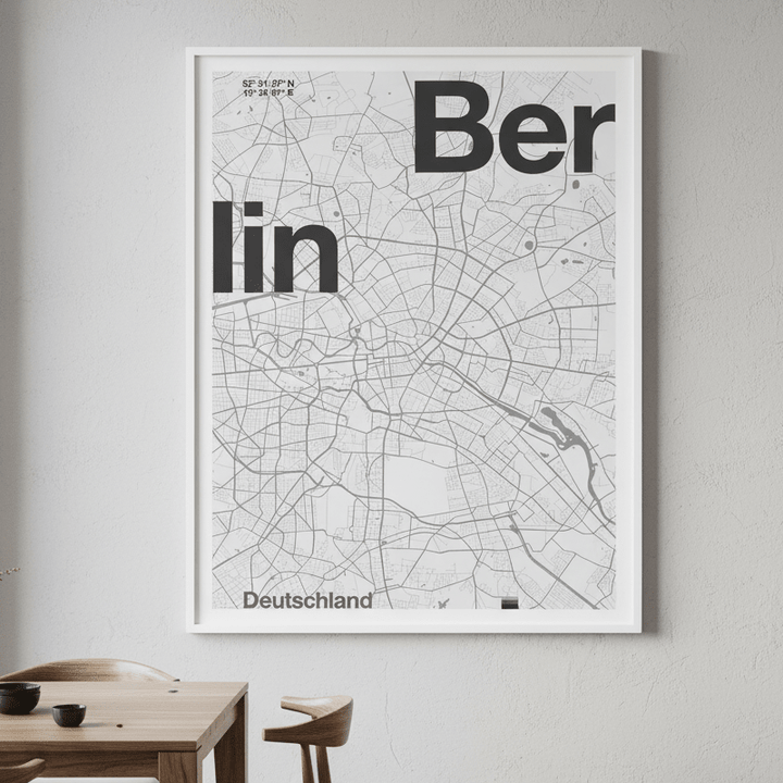 Berlin Minimalist Map by Florent Bodart wall - art - picture - poster