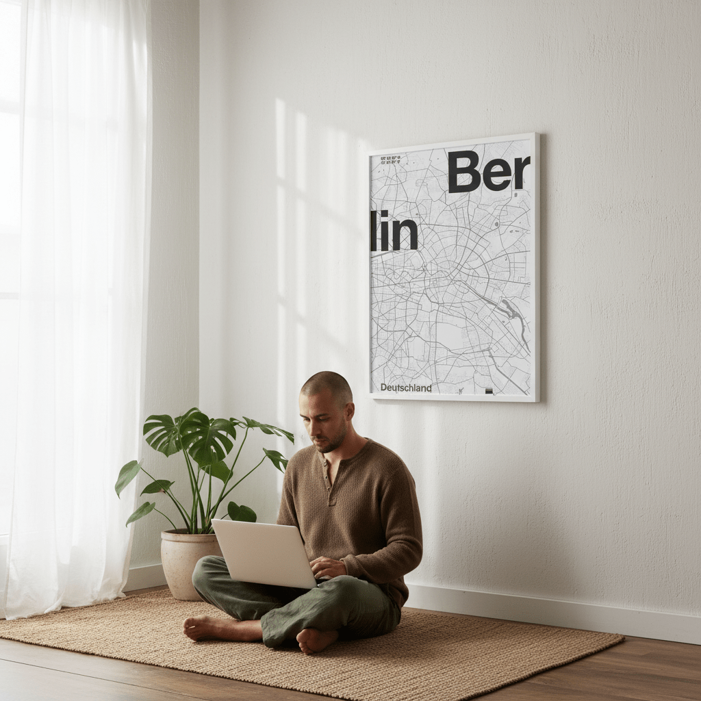 Berlin Minimalist Map by Florent Bodart wall - art - picture - poster