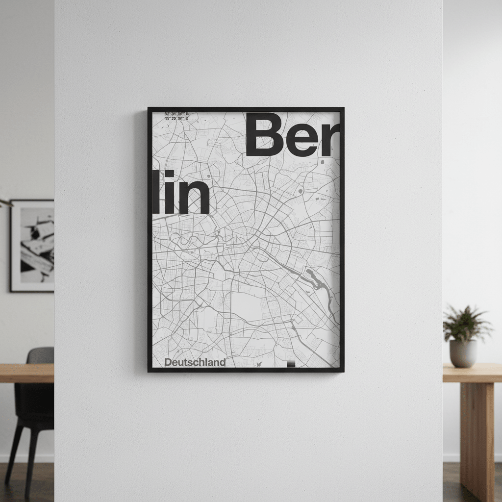 Berlin Minimalist Map by Florent Bodart wall - art - picture - poster