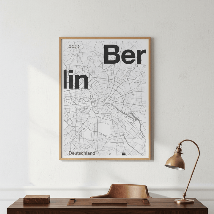 Berlin Minimalist Map by Florent Bodart wall - art - picture - poster