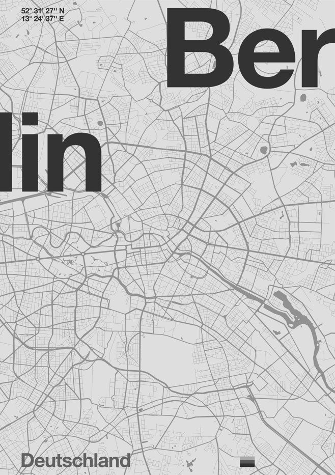 Berlin Minimalist Map by Florent Bodart