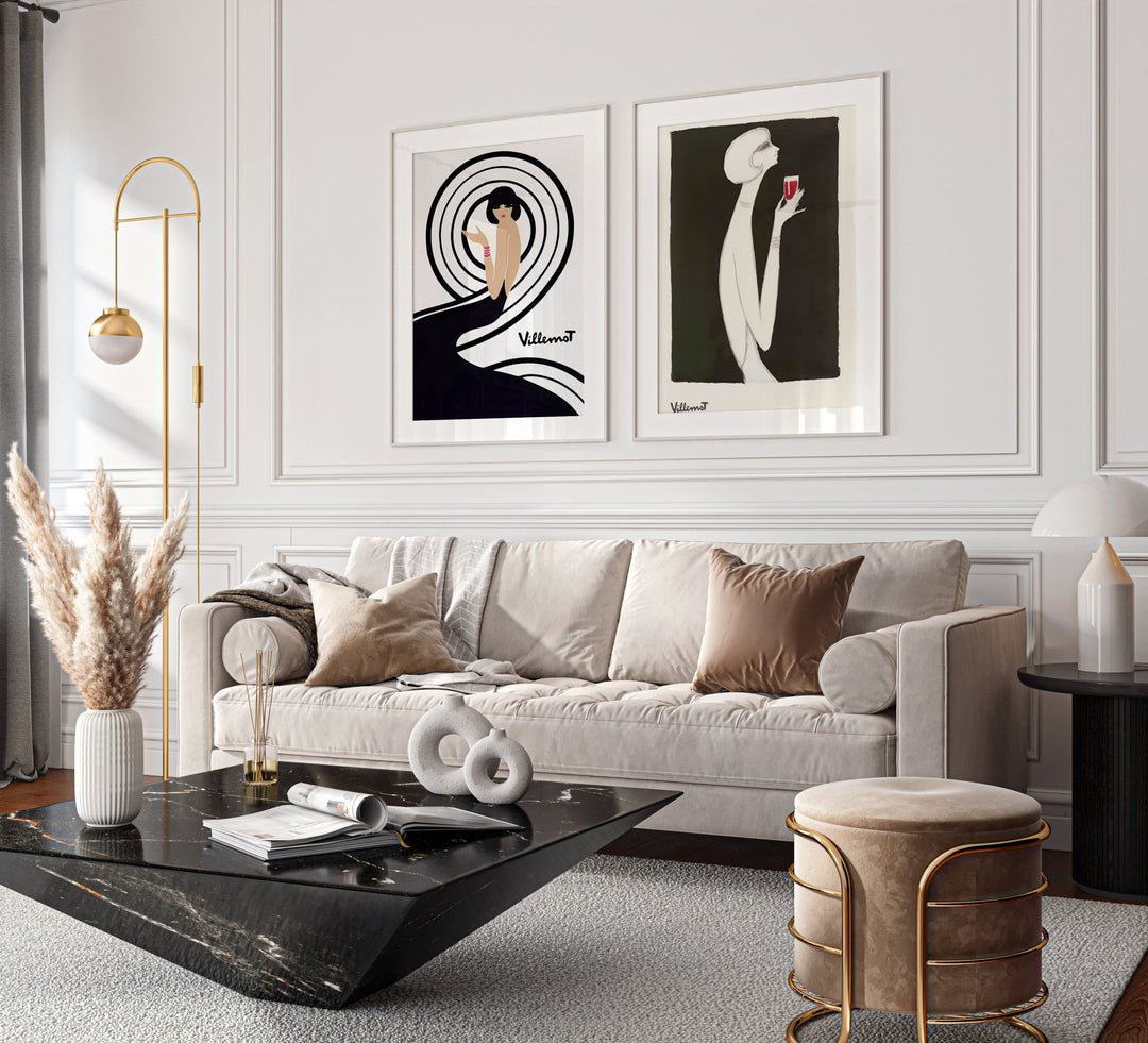 Bernard Villemot Set of 2 Campari & Parly Prints wall - art - picture - poster