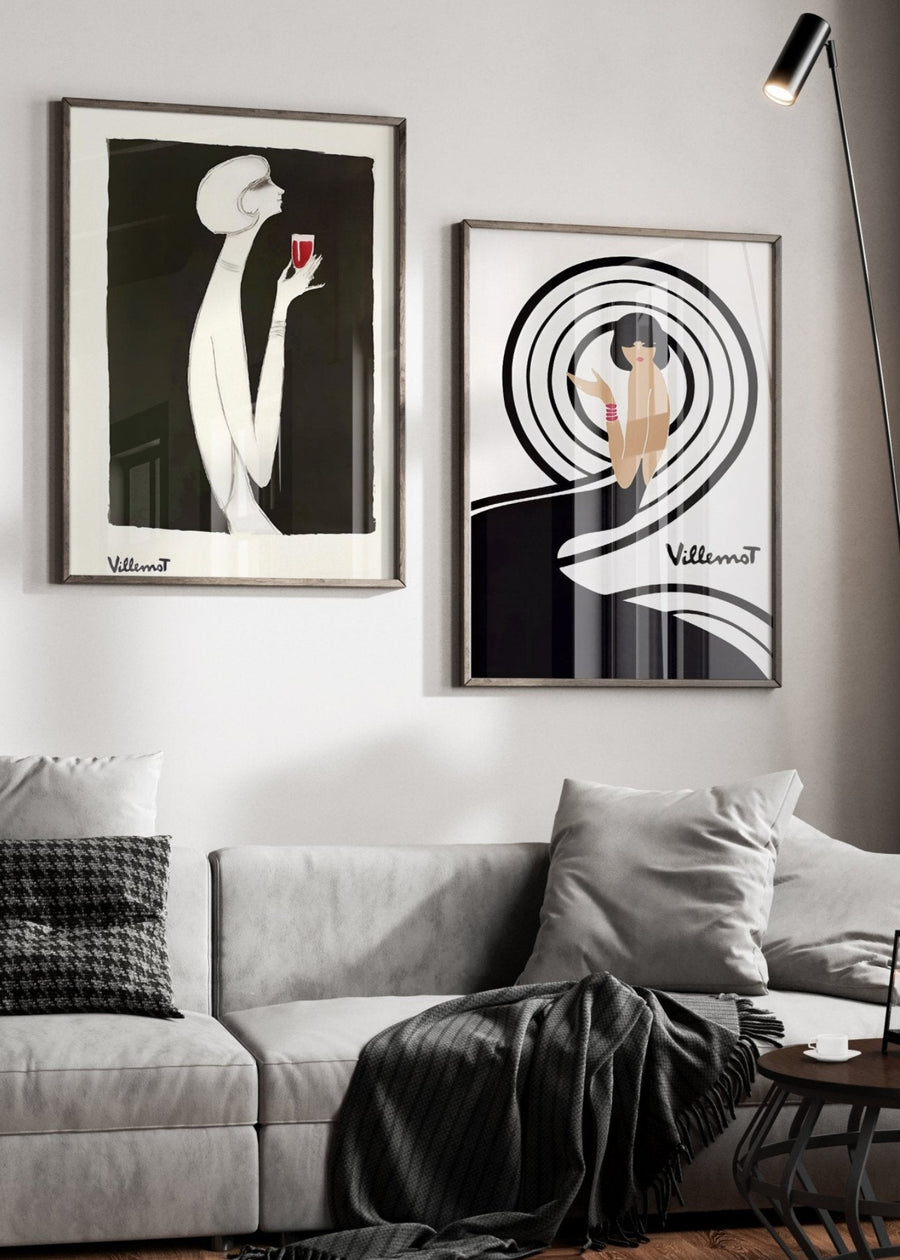 Bernard Villemot Set of 2 Campari & Parly Prints