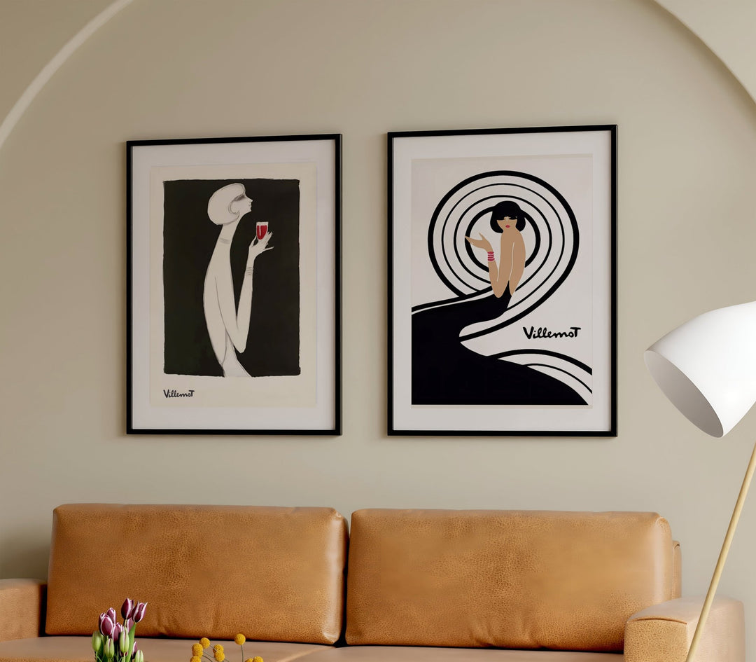 Bernard Villemot Set of 2 Campari & Parly Prints wall - art - picture - poster