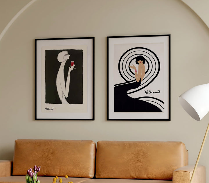 Bernard Villemot Set of 2 Campari & Parly Prints wall - art - picture - poster