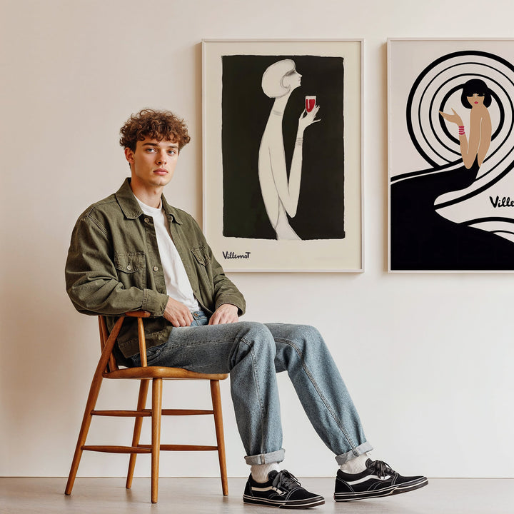 Bernard Villemot Set of 2 Campari & Parly Prints wall - art - picture - poster