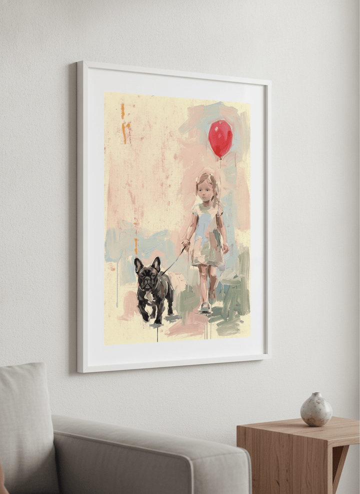 Modern wall art styled above a sofa in a neutral living room