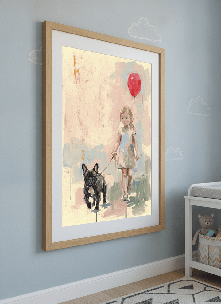Soft neutral wall art styled in a serene nursery with pastel tones