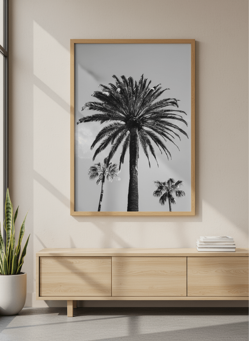 Contemporary wall art featured in a bright modern office workspace
