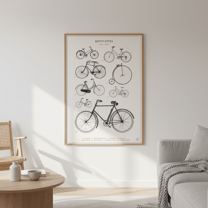 Bicyclettes - Cream by Florent Bodart wall - art - picture - poster