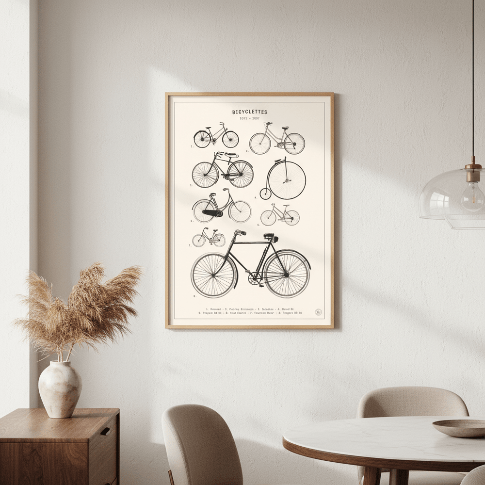 Bicyclettes - Cream by Florent Bodart wall - art - picture - poster