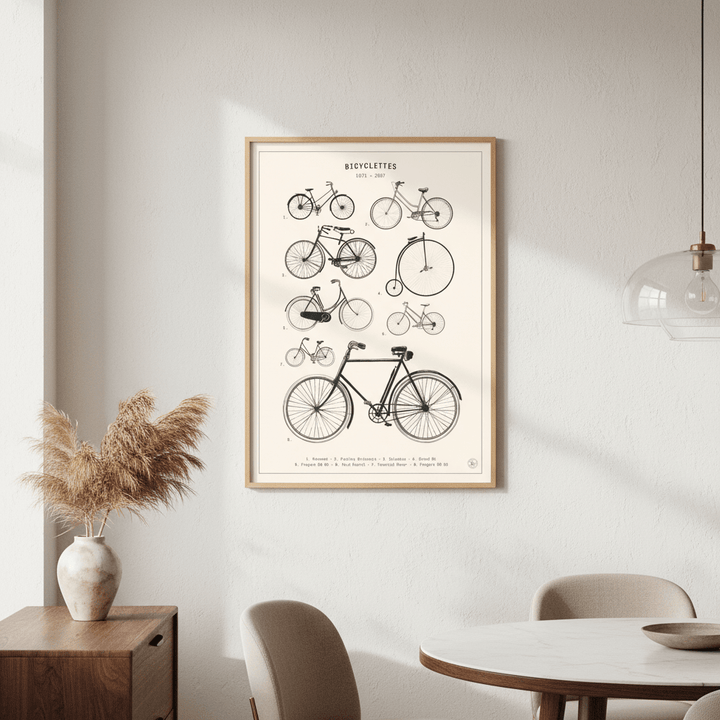 Bicyclettes - Cream by Florent Bodart wall - art - picture - poster
