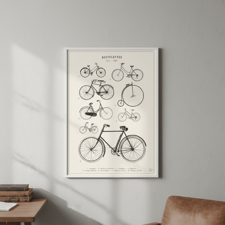 Bicyclettes - Cream by Florent Bodart wall - art - picture - poster