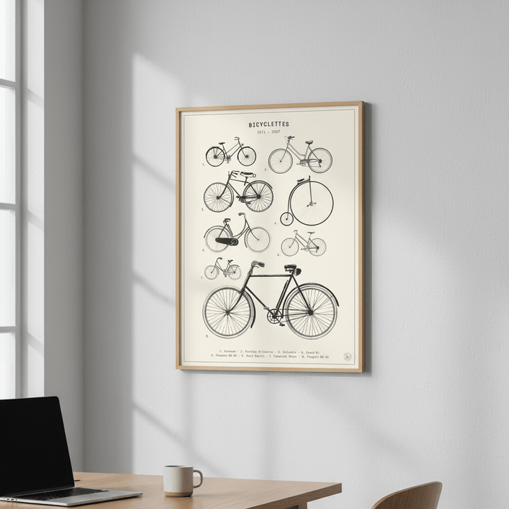 Bicyclettes - Cream by Florent Bodart wall - art - picture - poster