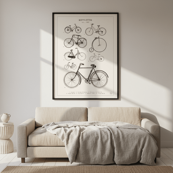 Bicyclettes - Cream by Florent Bodart wall - art - picture - poster