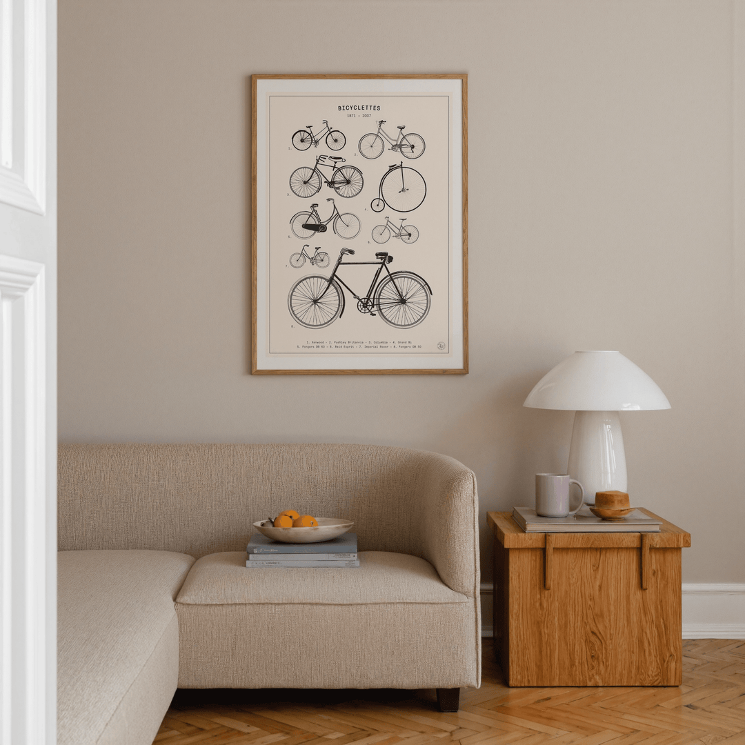 Bicyclettes - Cream by Florent Bodart wall - art - picture - poster
