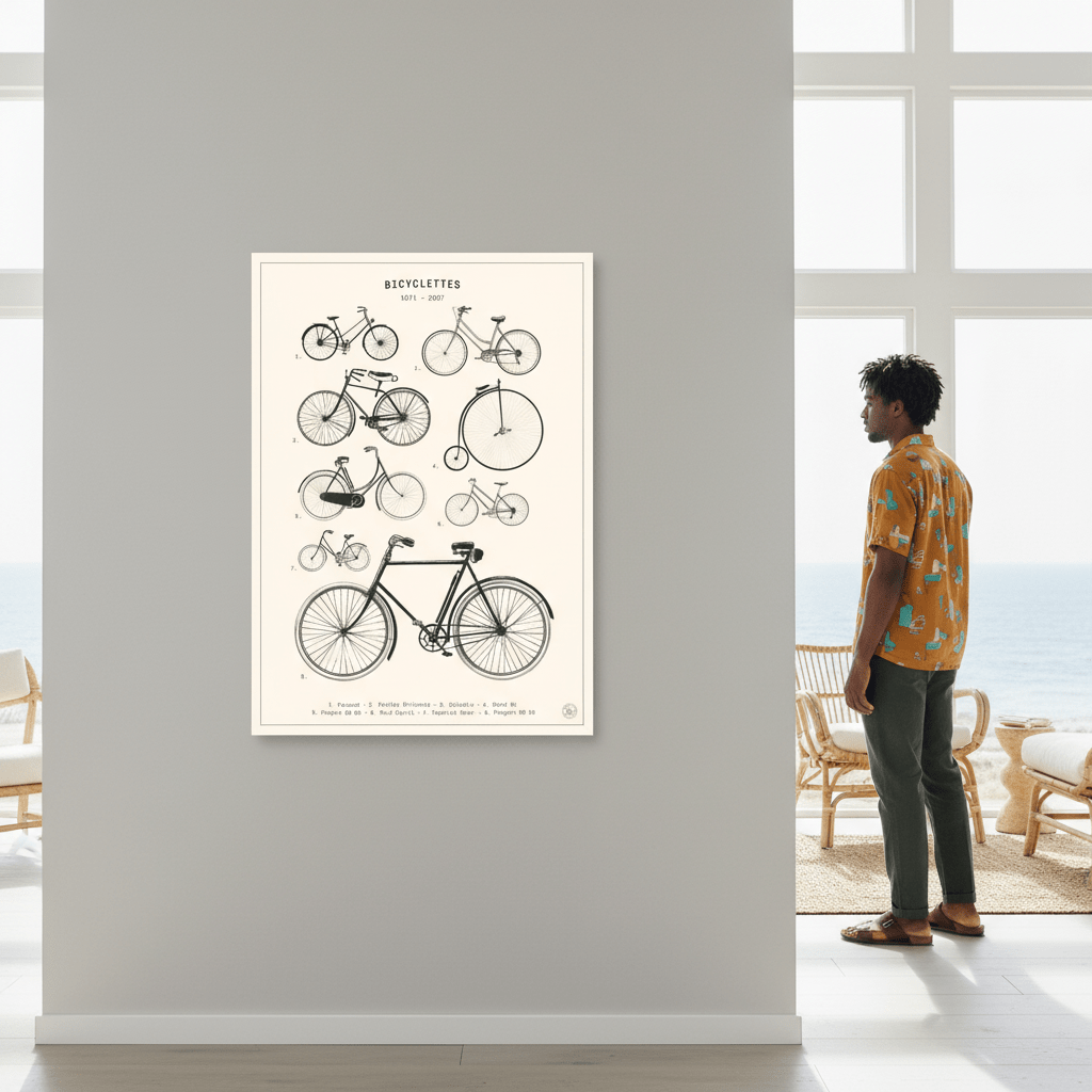 Bicyclettes - Cream by Florent Bodart wall - art - picture - poster