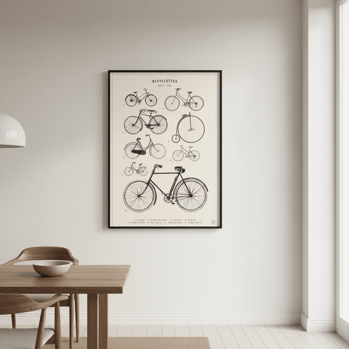Bicyclettes - Cream by Florent Bodart wall - art - picture - poster