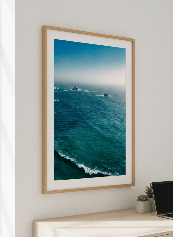 Contemporary wall art featured in a bright modern office workspace