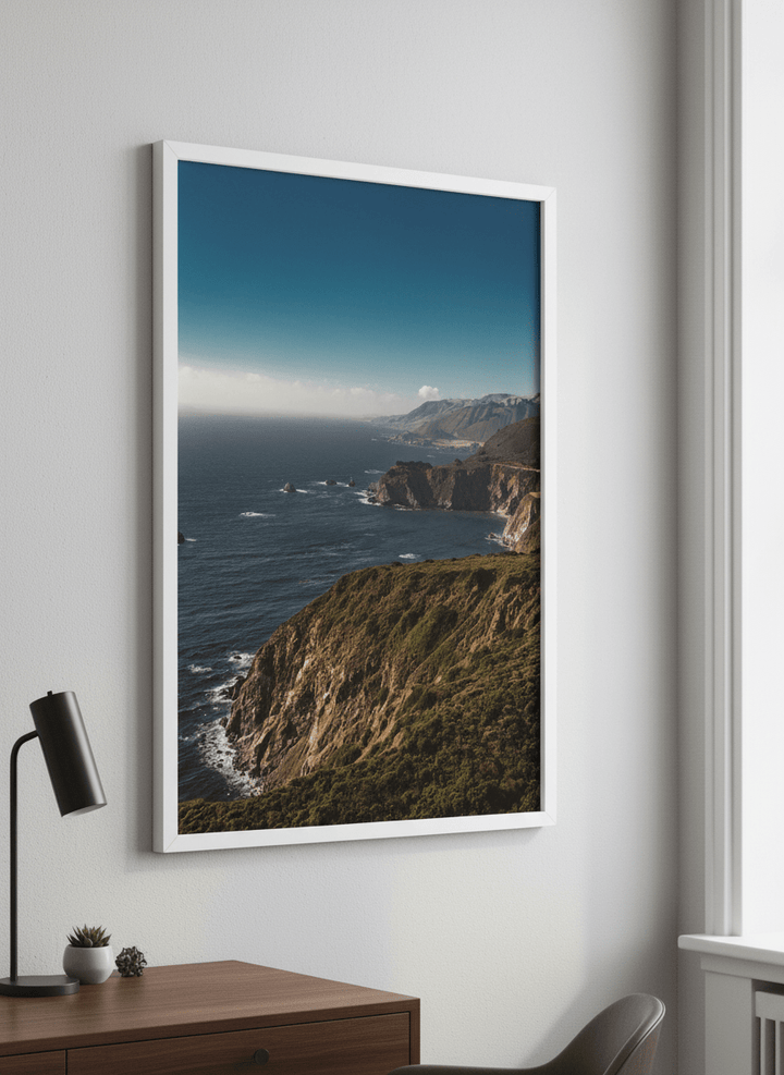 Contemporary wall art featured in a bright modern office workspace