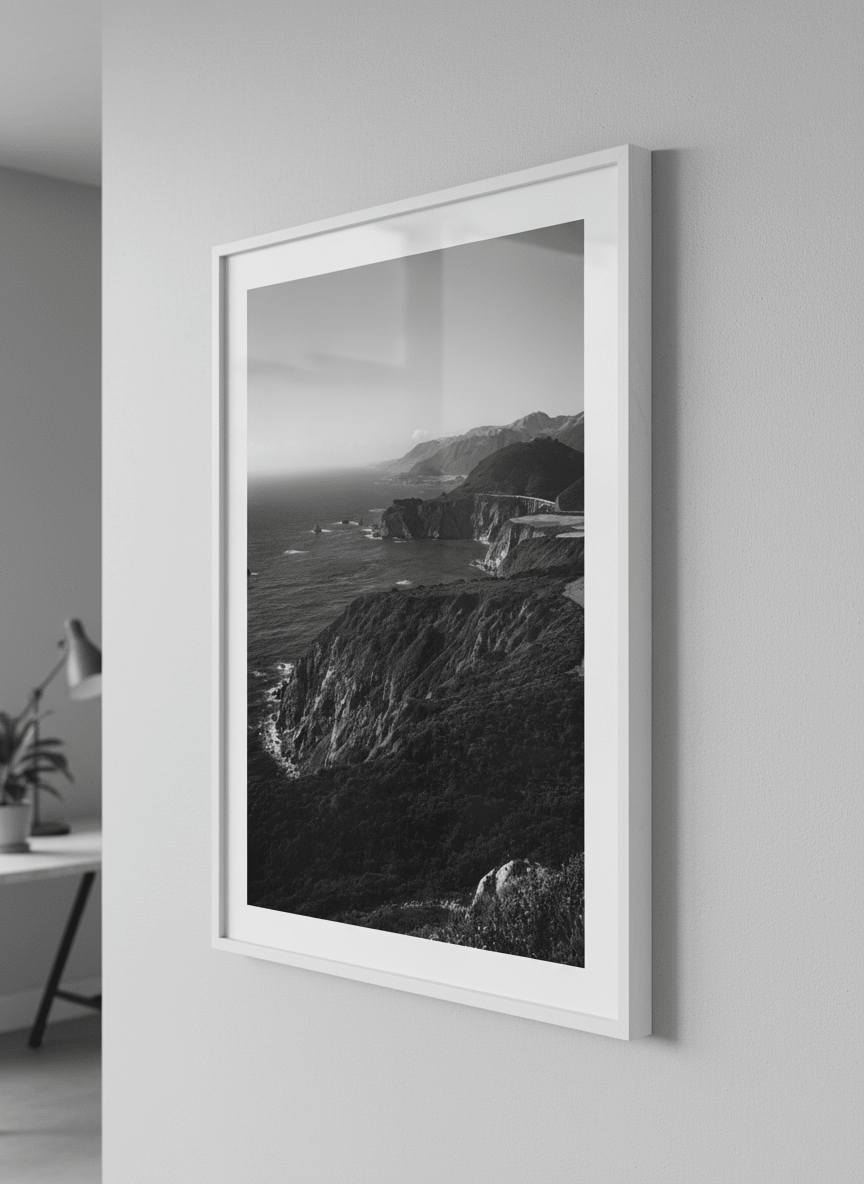 Contemporary wall art featured in a bright modern office workspace