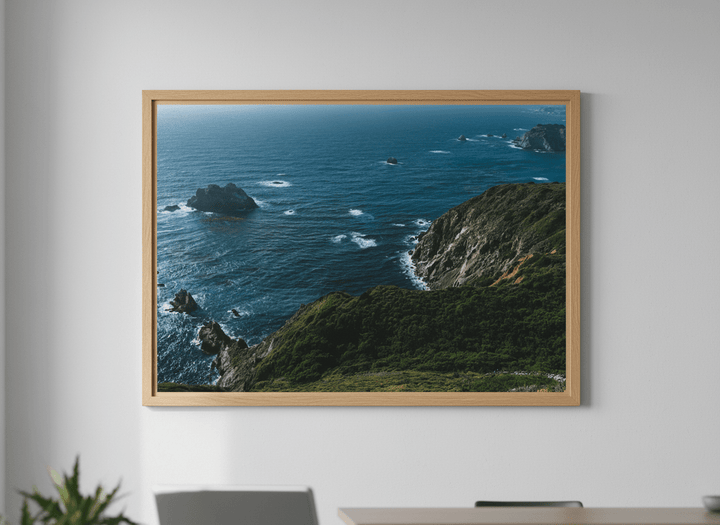 Contemporary wall art featured in a bright modern office workspace