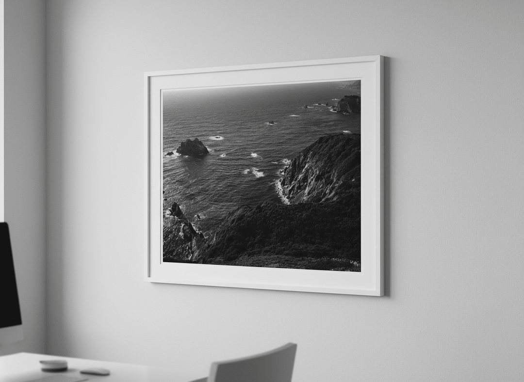 Contemporary wall art featured in a bright modern office workspace