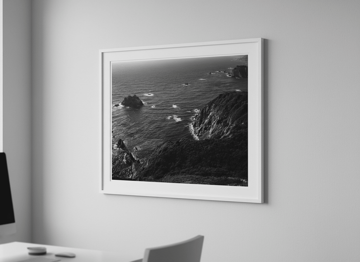 Contemporary wall art featured in a bright modern office workspace