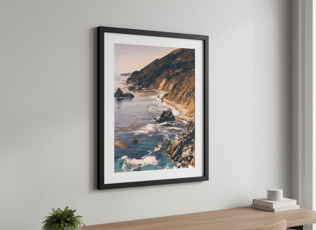 Contemporary wall art featured in a bright modern office workspace
