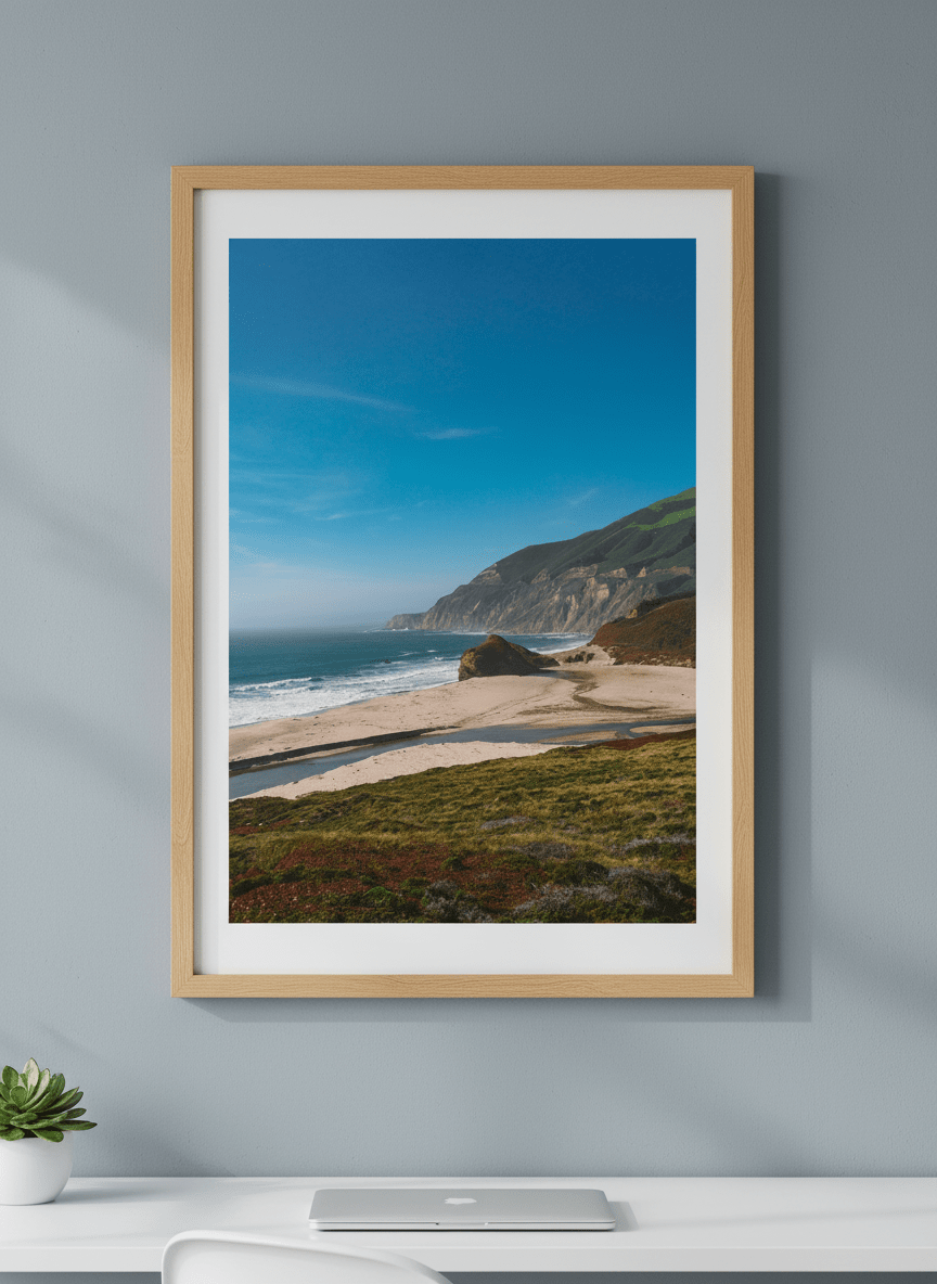 Contemporary wall art featured in a bright modern office workspace