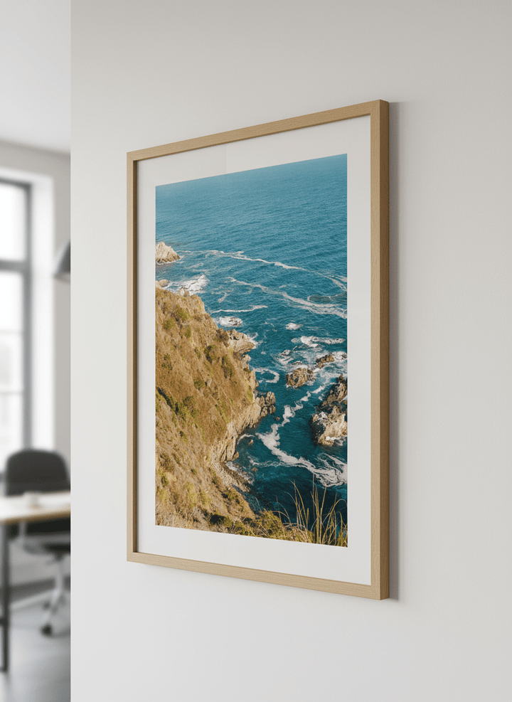 Contemporary wall art featured in a bright modern office workspace