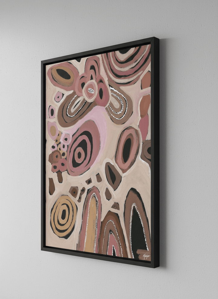 Contemporary wall art featured in a bright modern office workspace