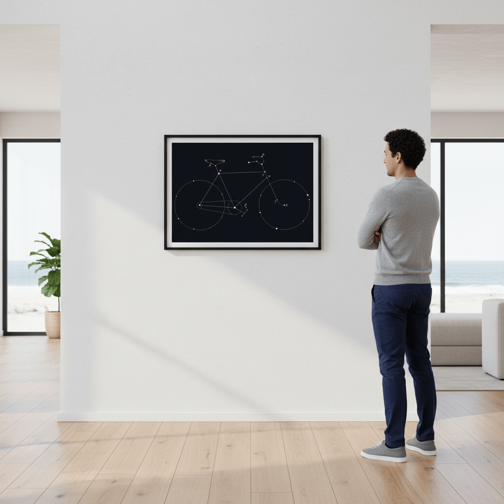 Bike Constellation - Cream by Florent Bodart wall - art - picture - poster