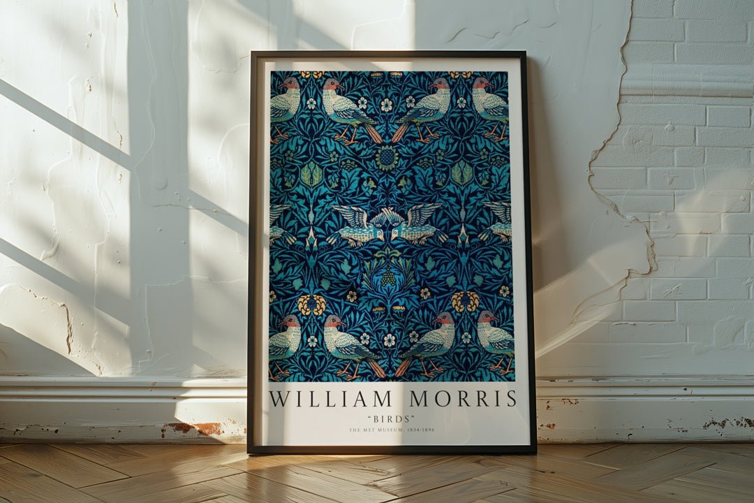 Birds Blue Pattern Wall Art by William Morris - Style My Wall