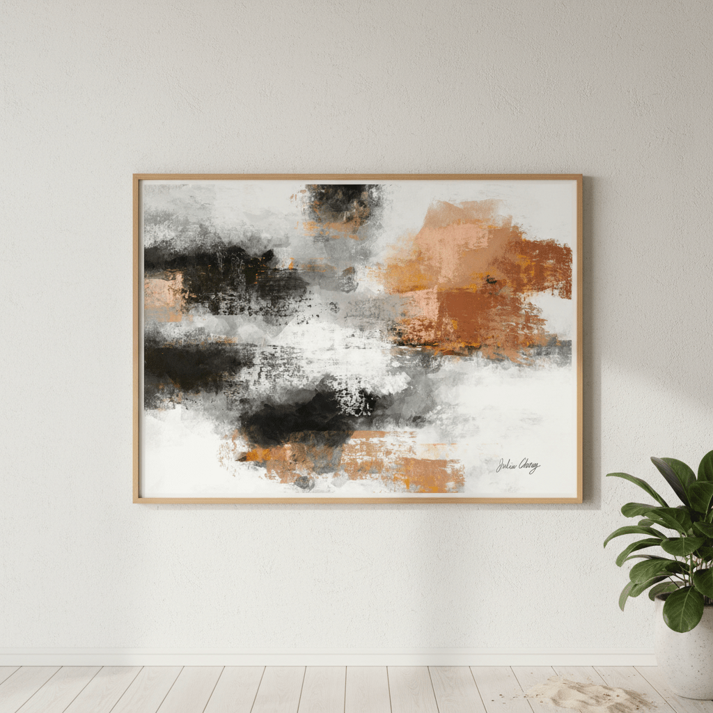Black and Rust Abstract by Julia Cheney wall - art - picture - poster