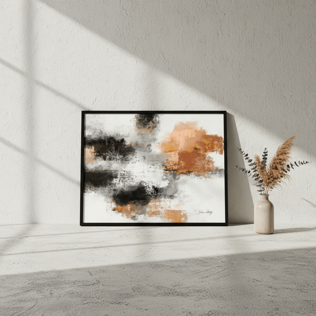 Black and Rust Abstract by Julia Cheney wall - art - picture - poster