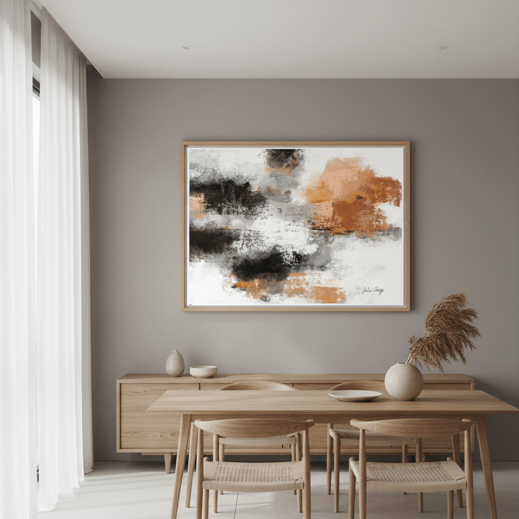 Black and Rust Abstract by Julia Cheney wall - art - picture - poster