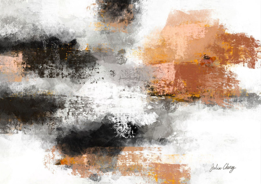 Black and Rust Abstract by Julia Cheney