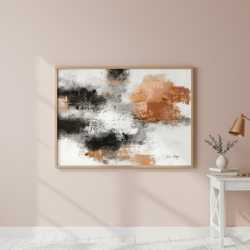Black and Rust Abstract by Julia Cheney wall - art - picture - poster