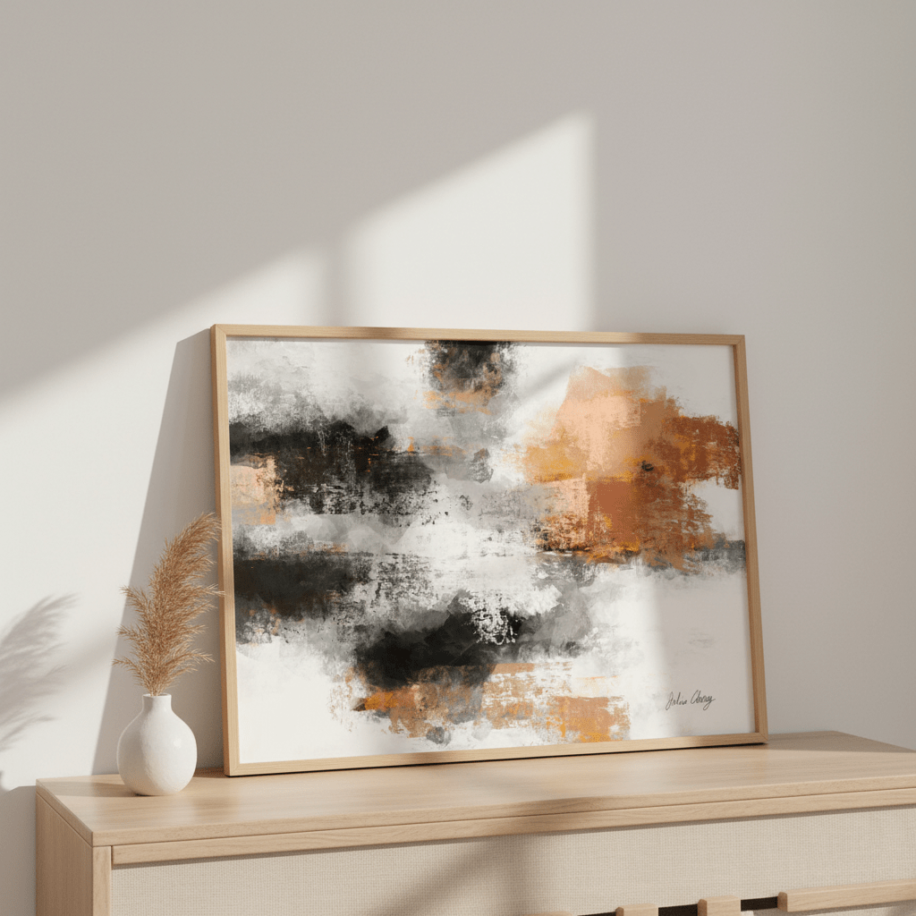 Black and Rust Abstract by Julia Cheney wall - art - picture - poster