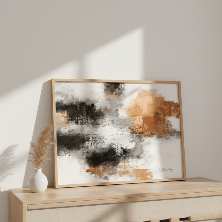 Black and Rust Abstract by Julia Cheney wall - art - picture - poster