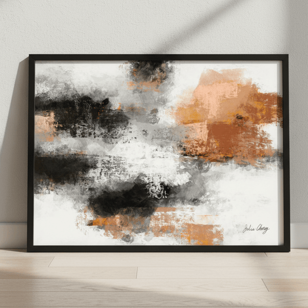 Black and Rust Abstract by Julia Cheney